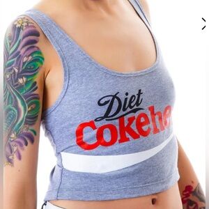 Dolls Kill Diet Cokehead Crop Tank Top - Size XS Grey